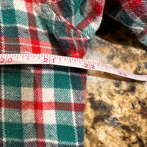 Vintage London Fog Made in USA Red & Green Flannel Long Sleeve Shirt Mens Medium - Picture 5 of 6
